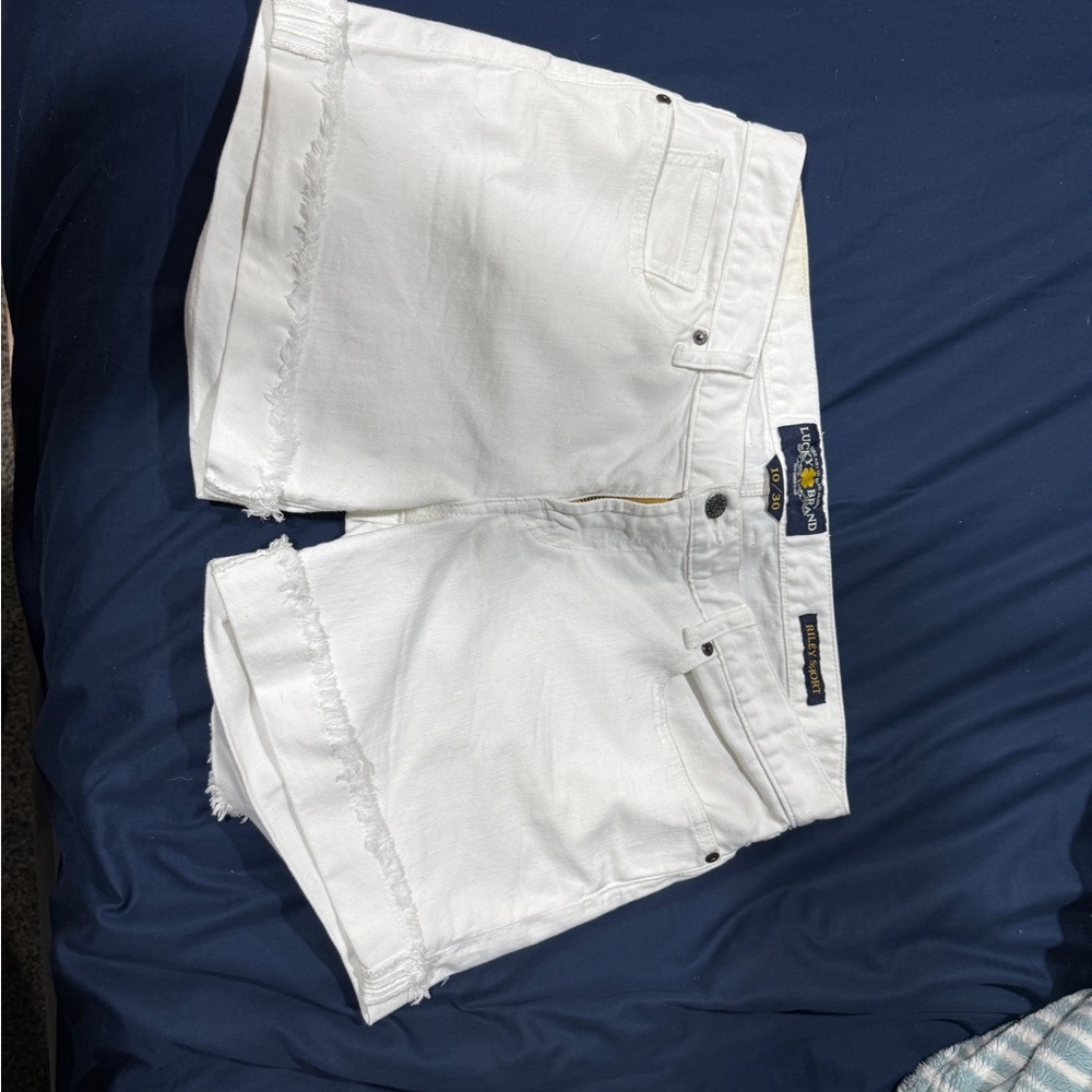 Lucky Brand White Jean Shorts Classic Denim Style